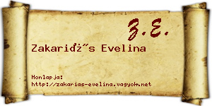 Zakariás Evelina névjegykártya